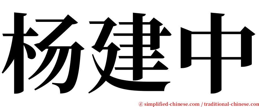 杨建中 serif font