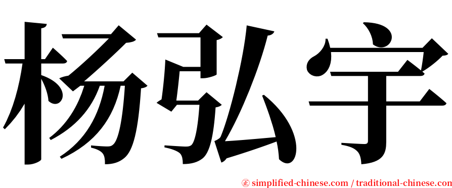 杨弘宇 serif font