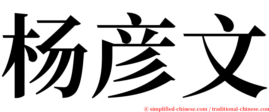 杨彦文 serif font