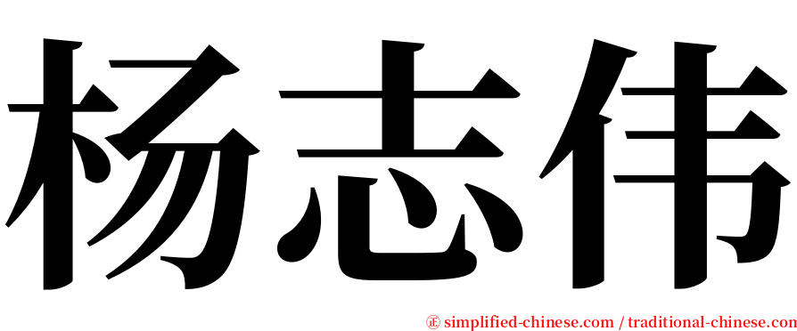 杨志伟 serif font