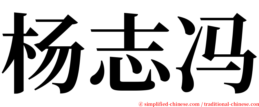 杨志冯 serif font