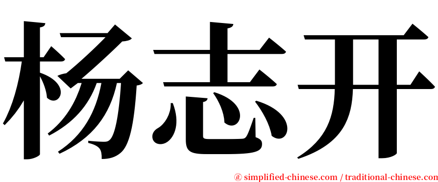 杨志开 serif font