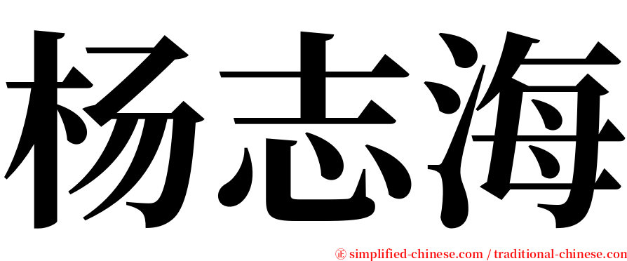 杨志海 serif font