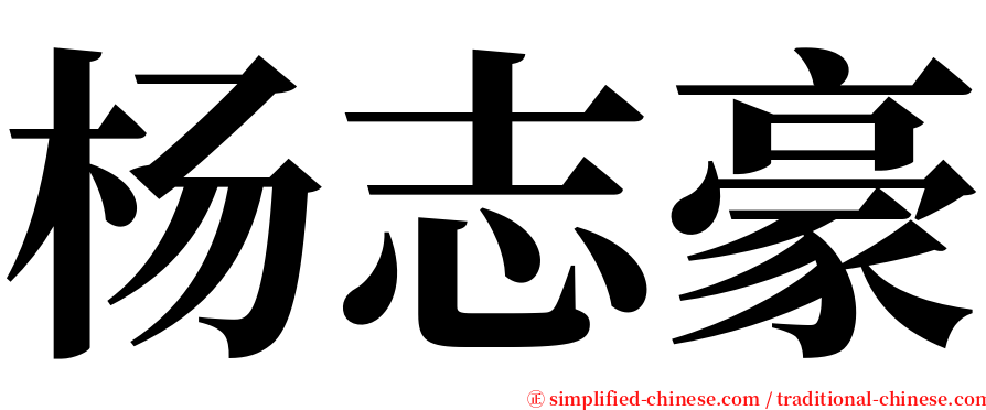 杨志豪 serif font
