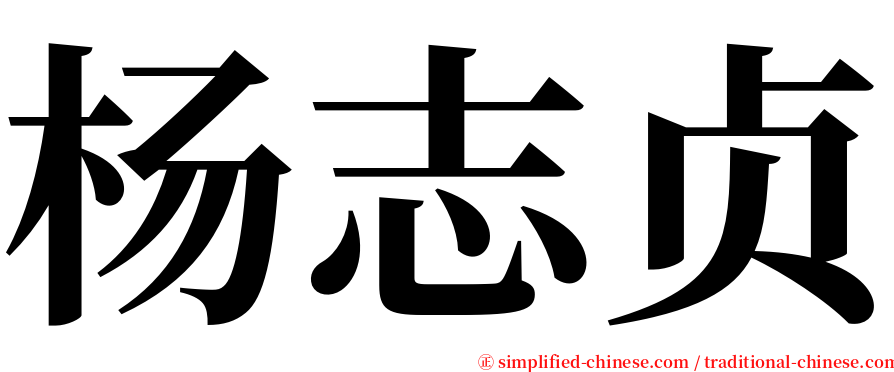 杨志贞 serif font