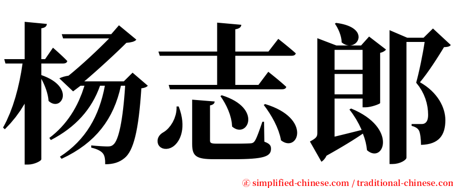 杨志郎 serif font