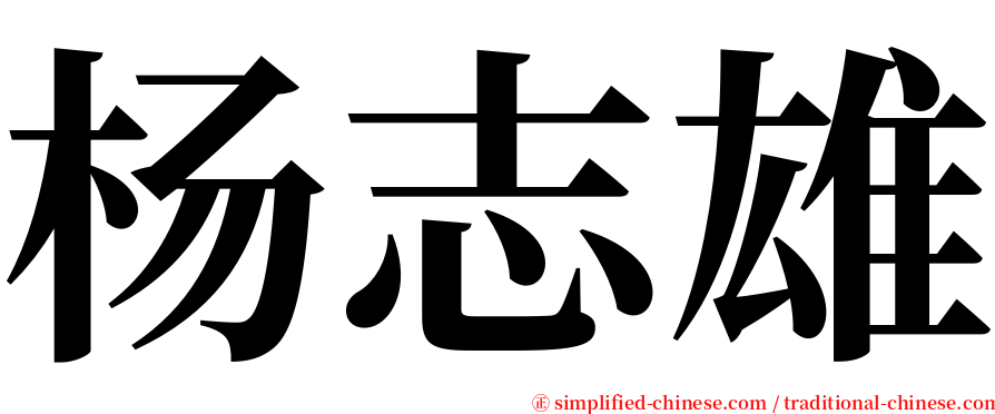 杨志雄 serif font