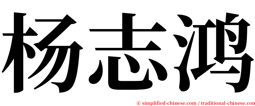 杨志鸿 serif font