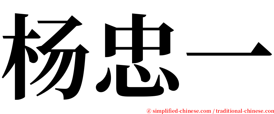 杨忠一 serif font