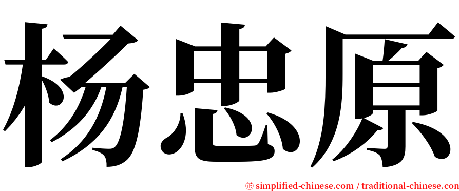 杨忠原 serif font