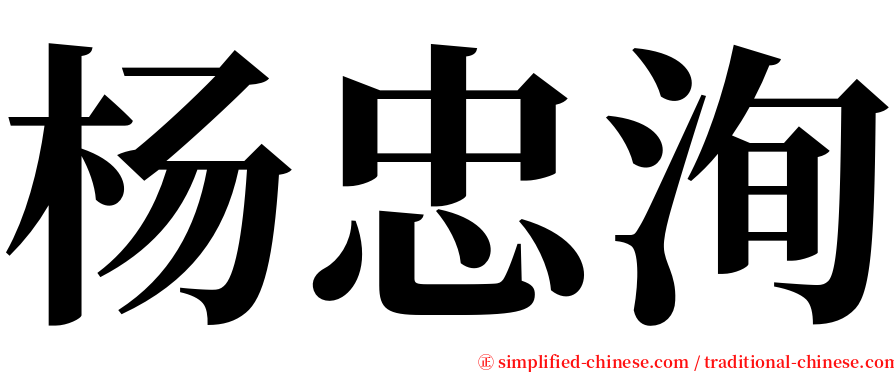 杨忠洵 serif font