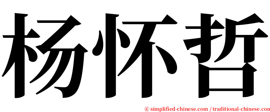 杨怀哲 serif font