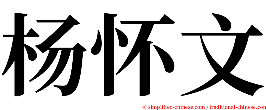 杨怀文 serif font