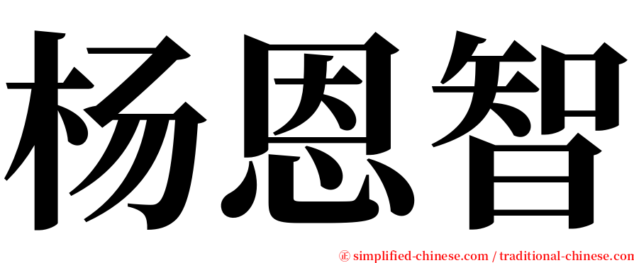杨恩智 serif font
