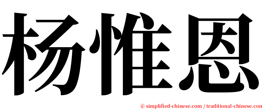 杨惟恩 serif font