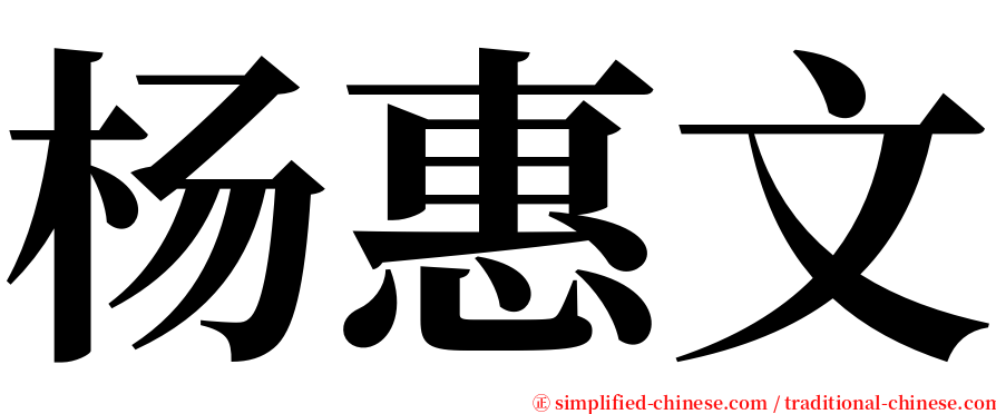 杨惠文 serif font