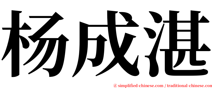 杨成湛 serif font