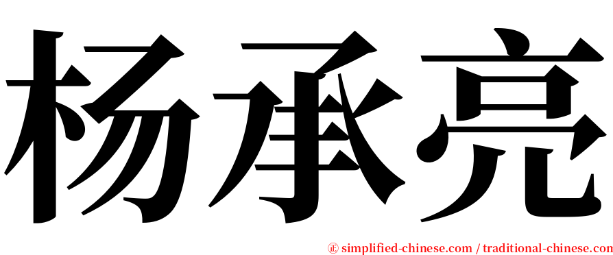 杨承亮 serif font