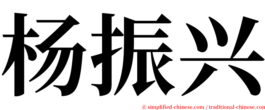 杨振兴 serif font