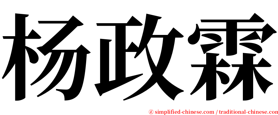 杨政霖 serif font