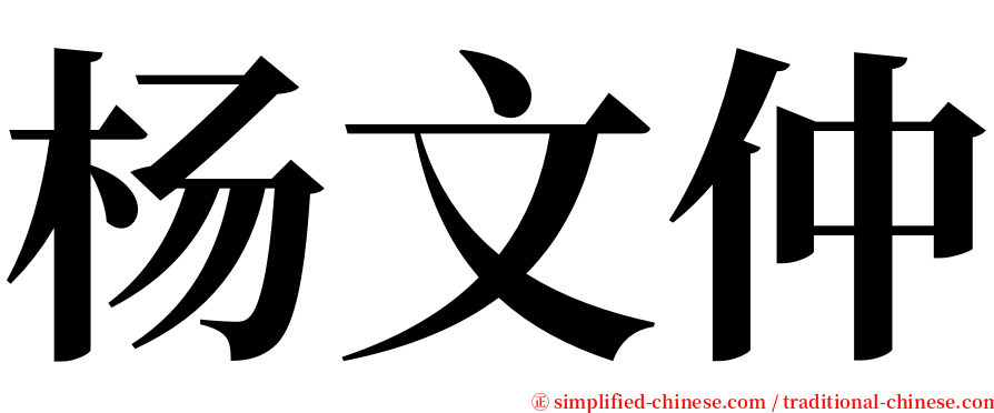 杨文仲 serif font