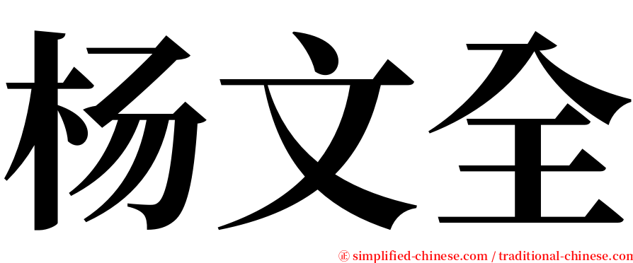 杨文全 serif font