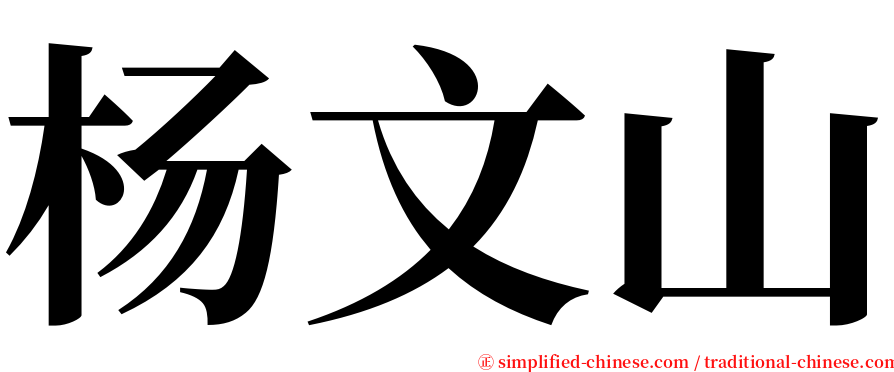 杨文山 serif font