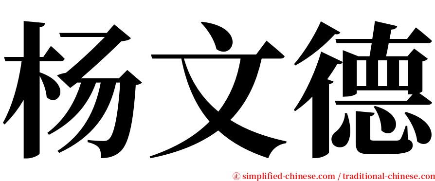 杨文德 serif font