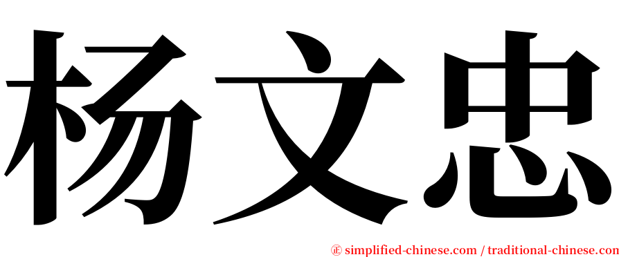 杨文忠 serif font