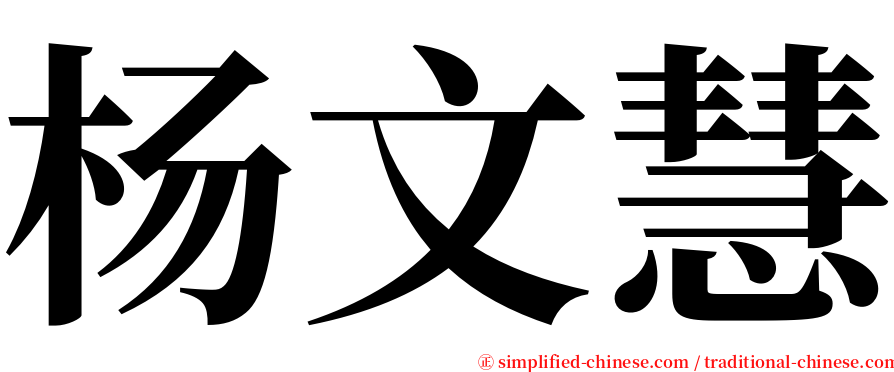 杨文慧 serif font