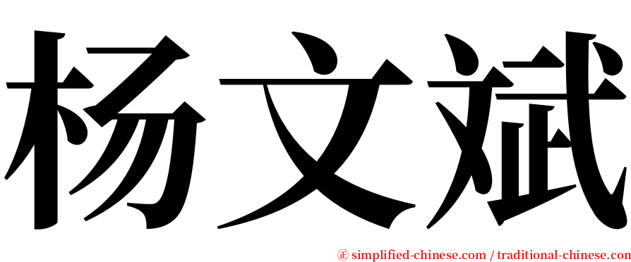 杨文斌 serif font