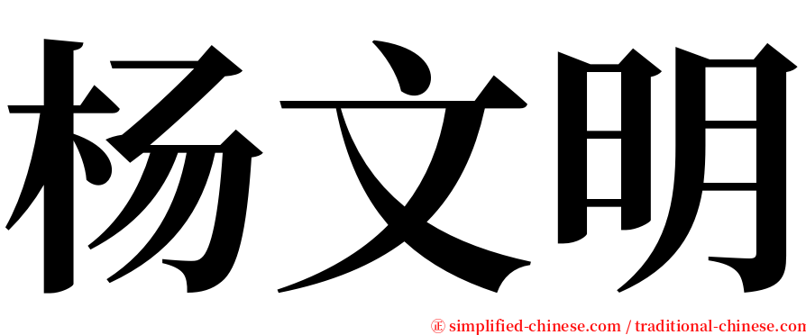 杨文明 serif font