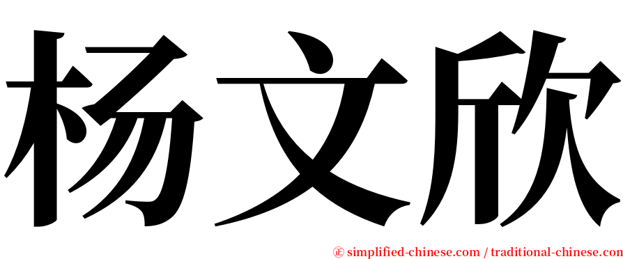 杨文欣 serif font