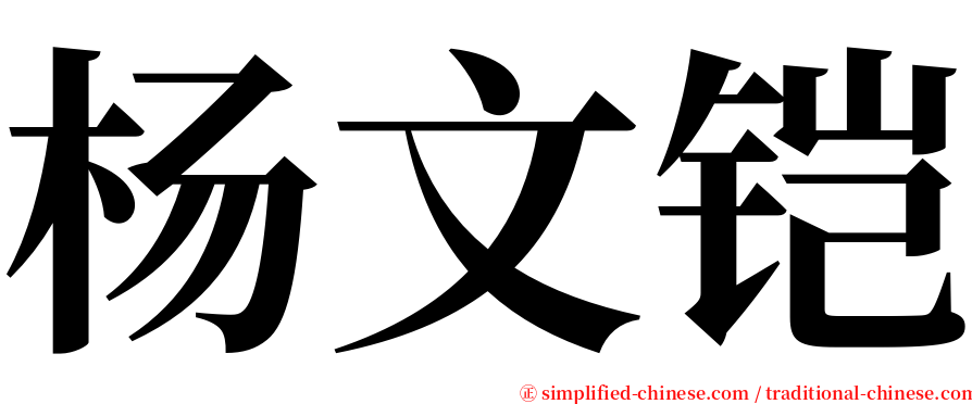 杨文铠 serif font