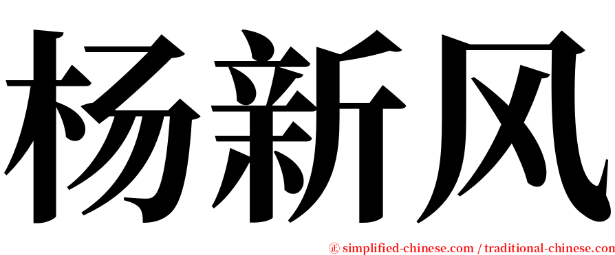 杨新风 serif font