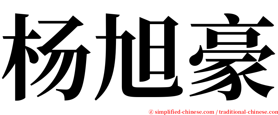 杨旭豪 serif font