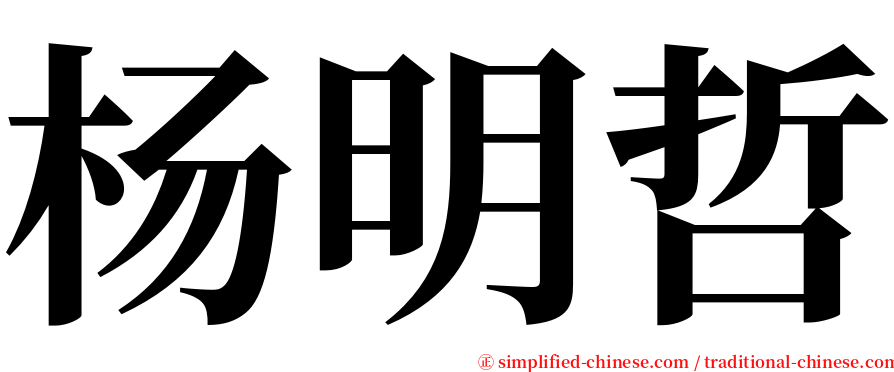 杨明哲 serif font