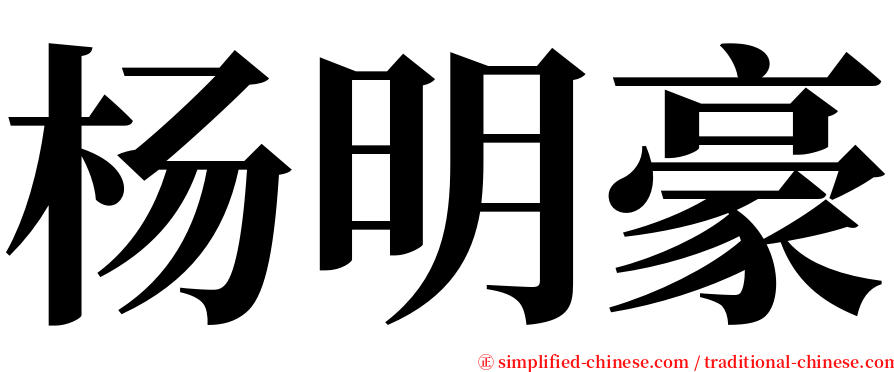 杨明豪 serif font