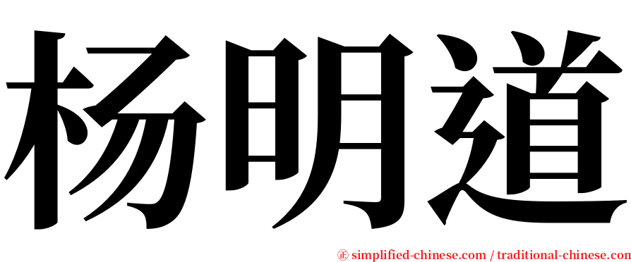 杨明道 serif font