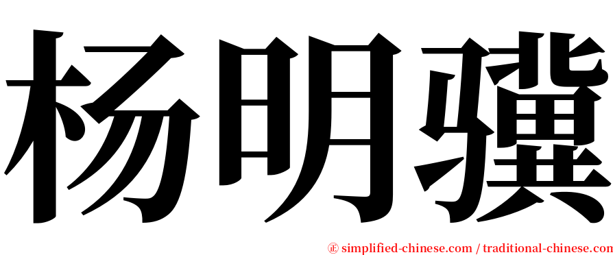 杨明骥 serif font