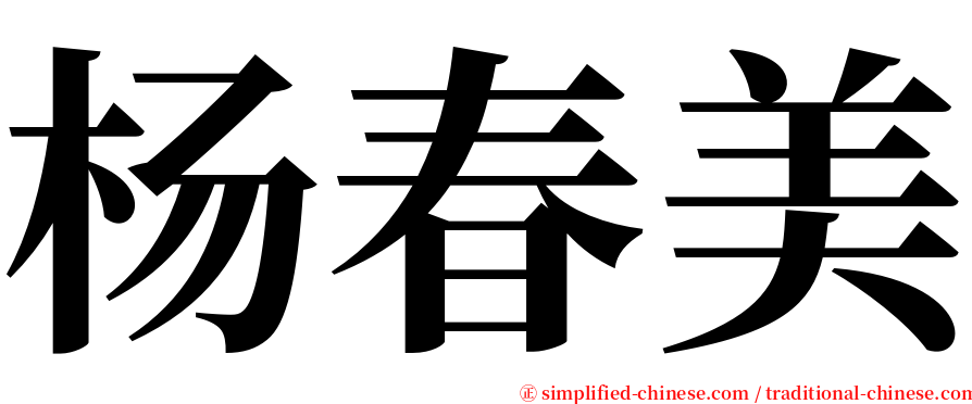 杨春美 serif font