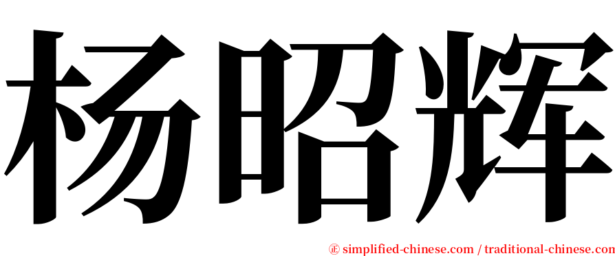 杨昭辉 serif font