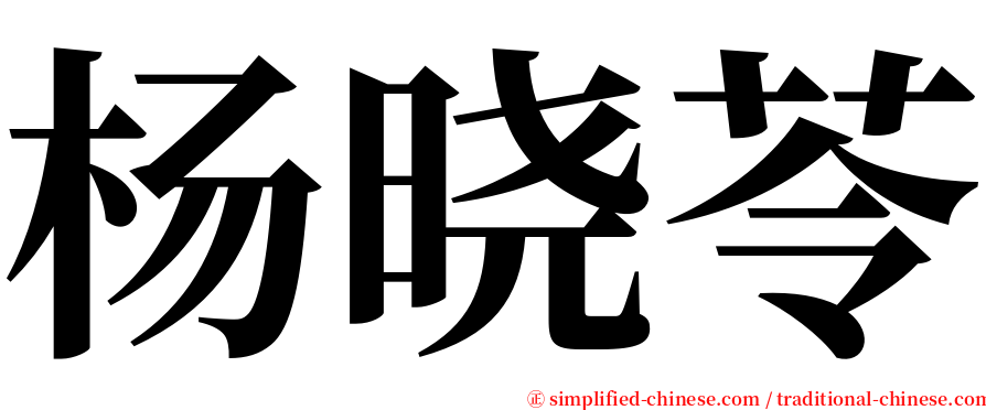 杨晓苓 serif font