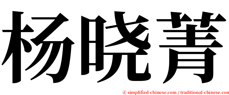 杨晓菁 serif font