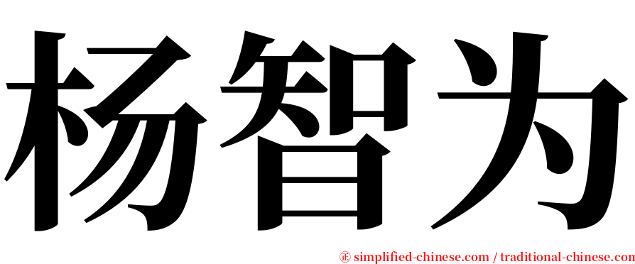 杨智为 serif font