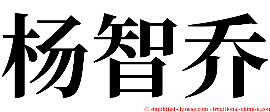 杨智乔 serif font