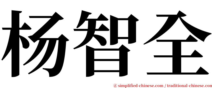杨智全 serif font