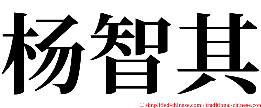 杨智其 serif font