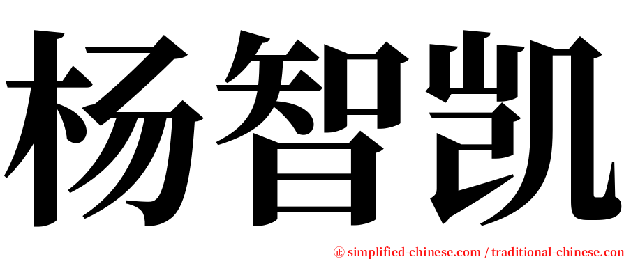 杨智凯 serif font