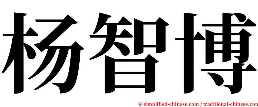 杨智博 serif font